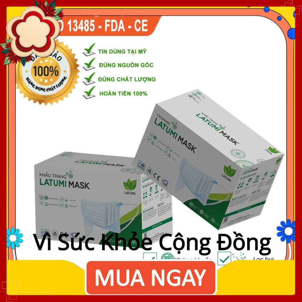 [SALE SỐC] Khẩu Trang Y Tế 4 Lớp Combo 11 Hộp LATUMI Thông Thường, Ngăn Bụi Bẩn ,Siêu Dày sakukeeee.shop | BigBuy360 - bigbuy360.vn