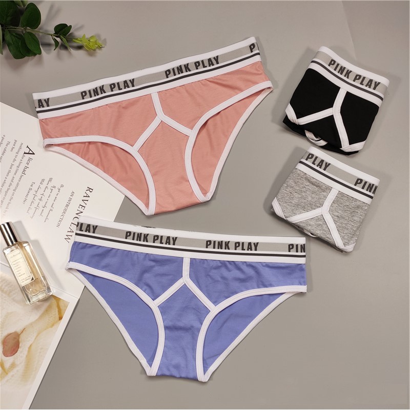  Quần lót nữ cao cấp sexy quần lót pink play Cạp to thể thao