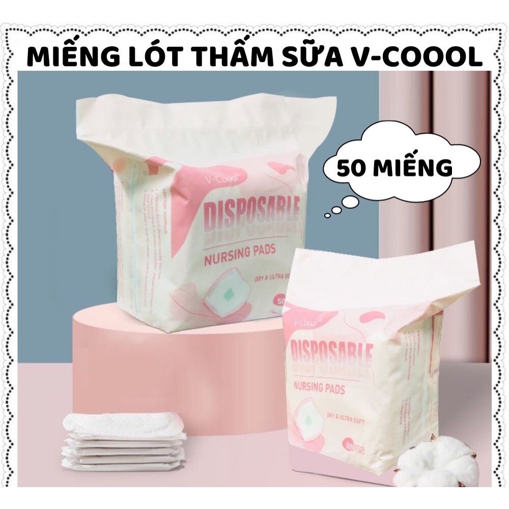 Miếng Lót Thấm Sữa Dùng 1 Lần Vcoool, Miếng Dán Chắc Chắn, Thiết Kế Ôm Sát Babibu - MLTS