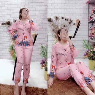 Đồ bộ nữ pijama lụa tay dài SP0064