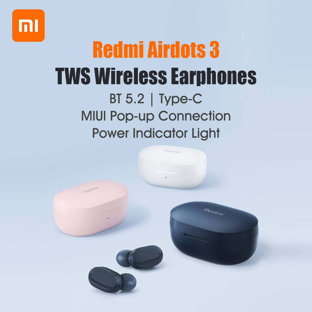 REDMI Tai Nghe Bluetooth 5.2 Không Dây Xiaomi Airdots 3 Tws Có Mic Và Phụ Kiện