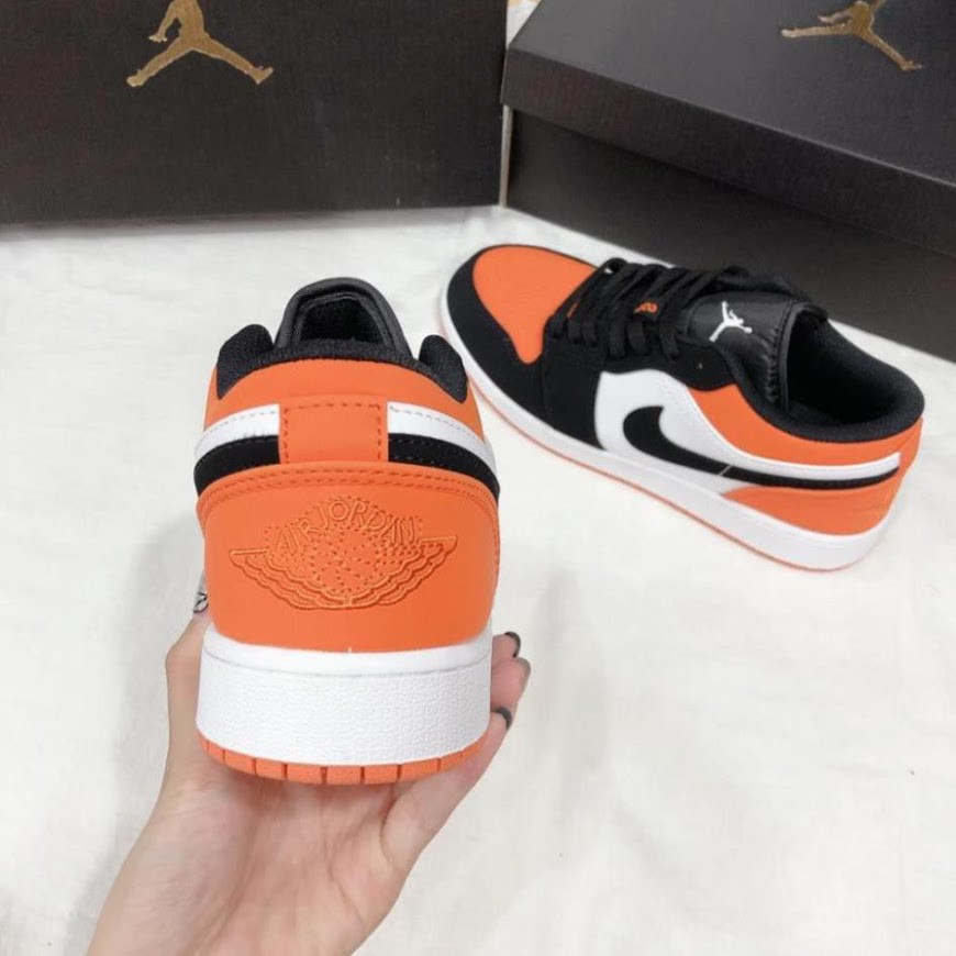 Giày Sneaker JD 1 màu cam đen Thấp cổ nam nữ full box bill