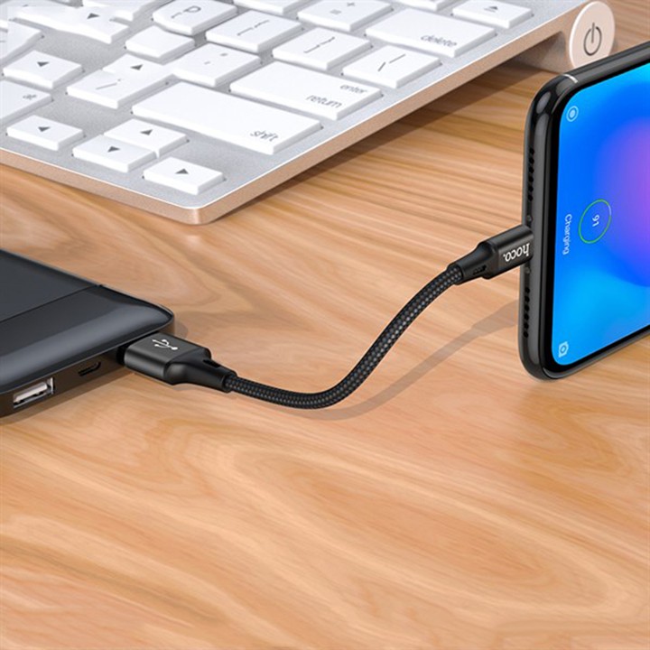 Cáp sạc nhanh Hoco DU10 Pro dây dù 3.0A, cổng kết nối Micro Usb, dài 0.25m