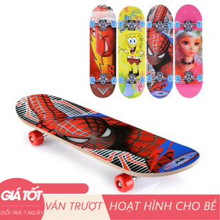 Ván trượt Thể thao cho trẻ em Skateboard từ 2 - 6 tuổi cao cấp, hình siêu nhân và nhiều hình cho bé