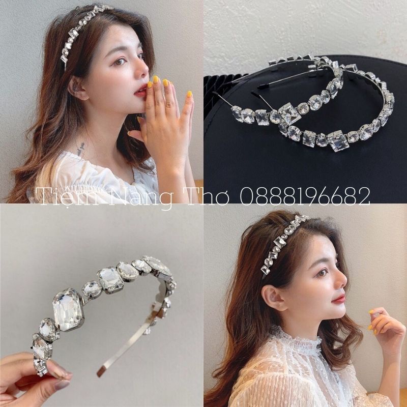 Bờm cài tóc đá trắng - Tiệm Nàng Thơ