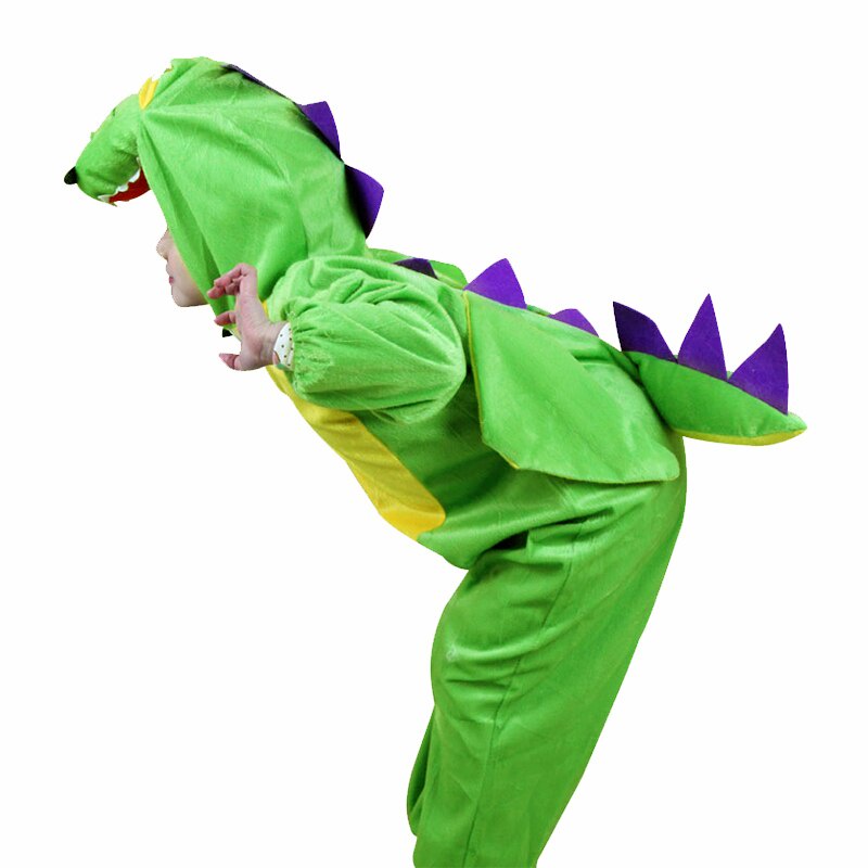 Bộ Đồ Hóa Trang Khủng Long Hoạt Hình Màu Xanh Lá Dành Cho Trẻ Em Dịp Halloween