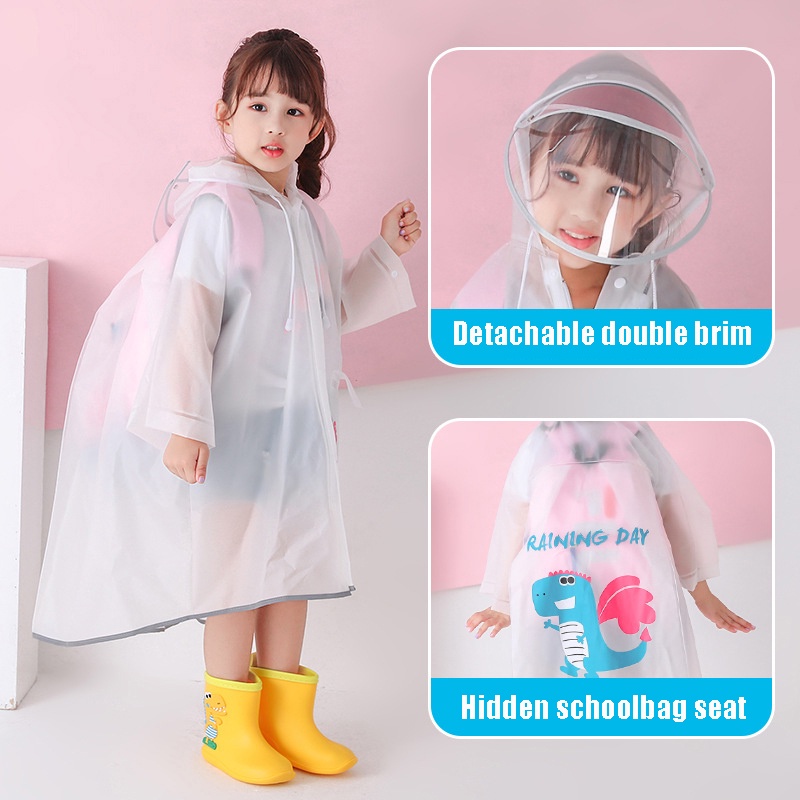Amila Áo Mưa Dáng Dài Họa Tiết Hoạt Hình Dễ Thương Cho Bé