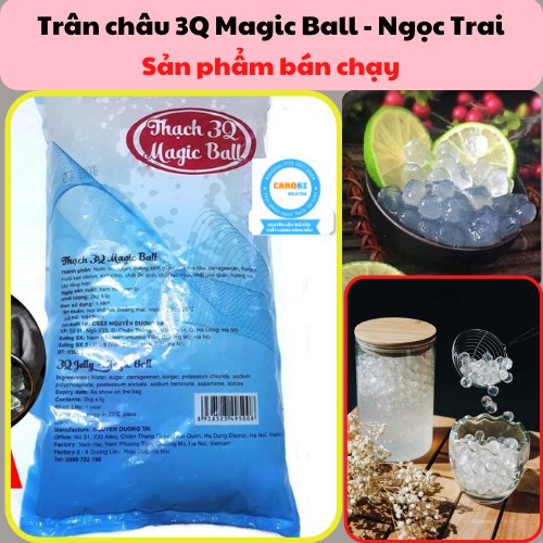 Trân Châu 3Q Magic Ball Ngọc Trai Dai Giòn - Trân Châu Ăn Liền Bịch 2Kg