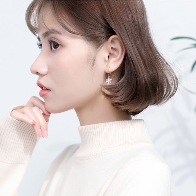 Bông tai bông tuyết xinh xắn cho nữ B2620 - Bảo Ngọc Jewelry