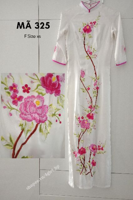 Áo dài nữ thêu 1001 họa tiết và màu sẵc