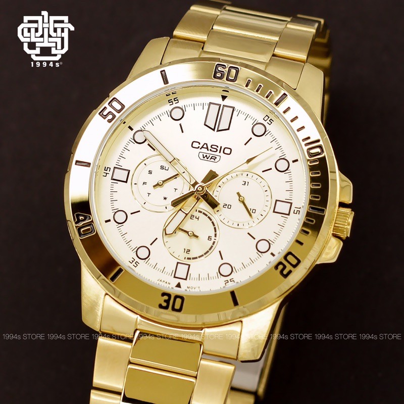 Đồng hồ Nam CASIO MTP-VD300G-9E CHÍNH HÃNG size 45mm, chống nước