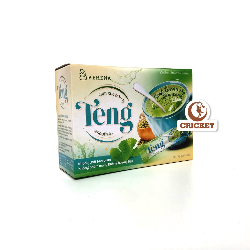 Bột Rau Má Đậu Xanh Teng ( Hộp 10 gói - 15gr) - hương vị thơm ngon - thanh lọc cơ thể, giải khát - Mát Gan