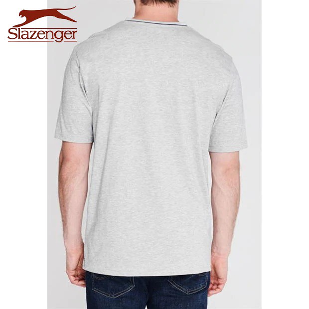 Áo thun nam cổ tim Slazenger V Neck (màu Grey Marl) - Hàng size UK