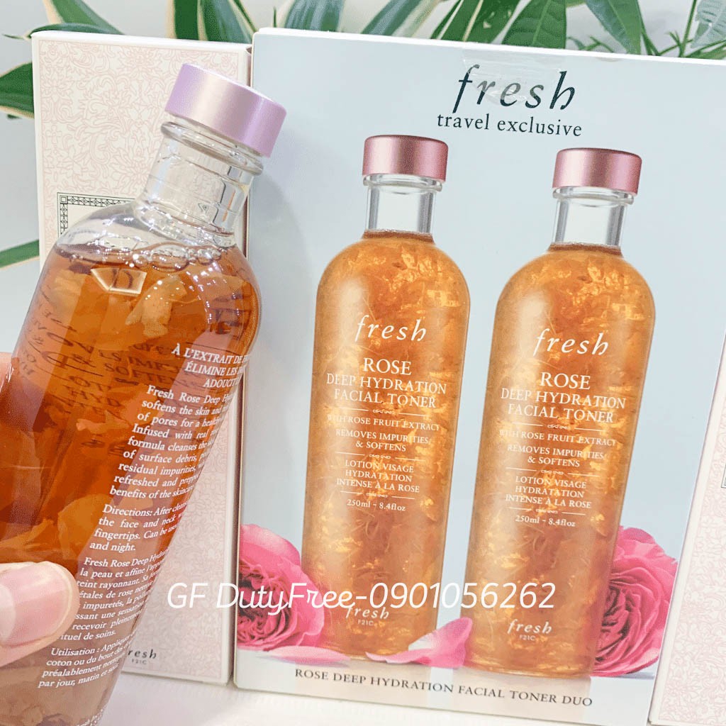 (Bản Mới) Nước Hoa Hồng Toner Fresh Rose Cấp Ẩm Và Làm Dịu Da, Fresh Rose Deep Hydration Facial Toner 250Ml