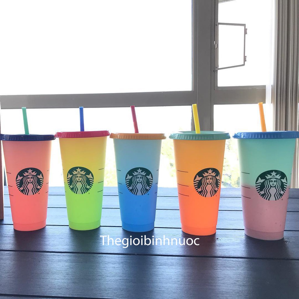 Ly nhựa đổi màu STARBUCKS The Reusable Color Changing Cold Cups N150