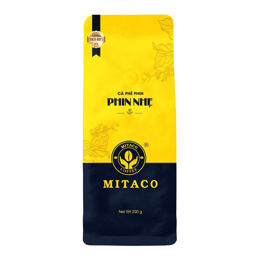 Cà phê pha phin nguyên chất Phin Nhẹ MITACO COFFEE (Gói 200g)