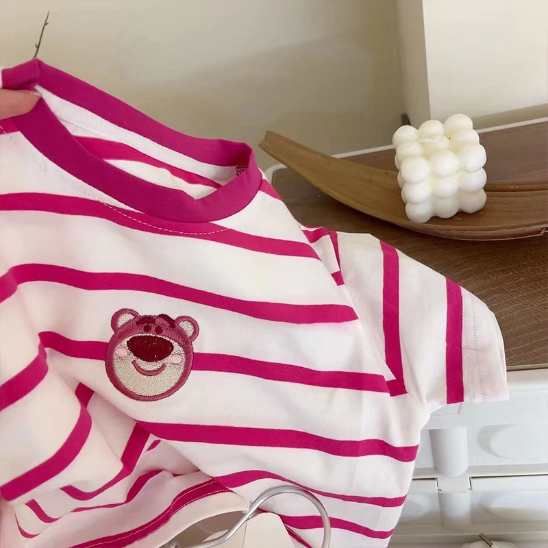 Áo Thun Lotso Pringting Phong Cách Hàn Quốc Cho Bé Gái 0-6 Tuổi