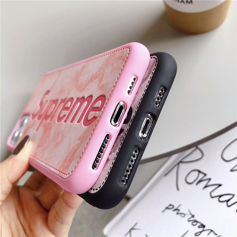 Ốp điện thoại silicone da PU họa tiết logo Supreme độc đáo cho cho iPhone 11 7 8 + 6 6s+ X XR XS MAX 11Pro Max SE 2020