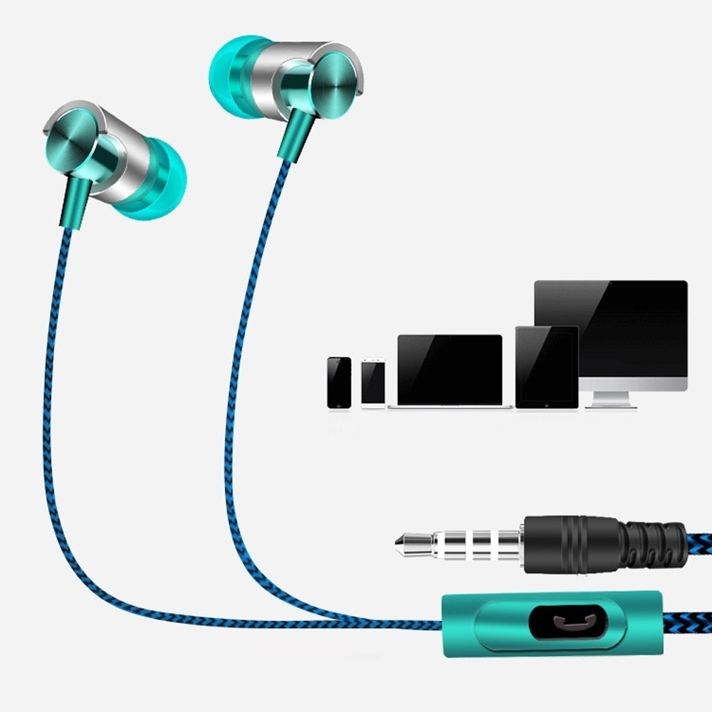Tai Nghe In-Ear Dây Nylon Dài 1.2M / 3.5mm Âm Thanh Nổi K Tương Thích Với Điện Thoại Thông Dụng
