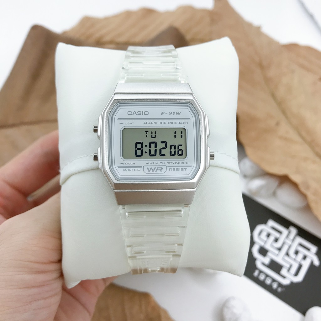 Đồng hồ nam/nữ Casio F-91 / F-91WS-7 dây nhựa, chống nước, có đèn led, hàng chính hãng