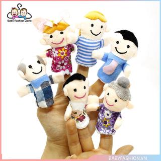 [0620]Story Finger Puppets 6 People Family Members Baby Kids Early Educational Toy