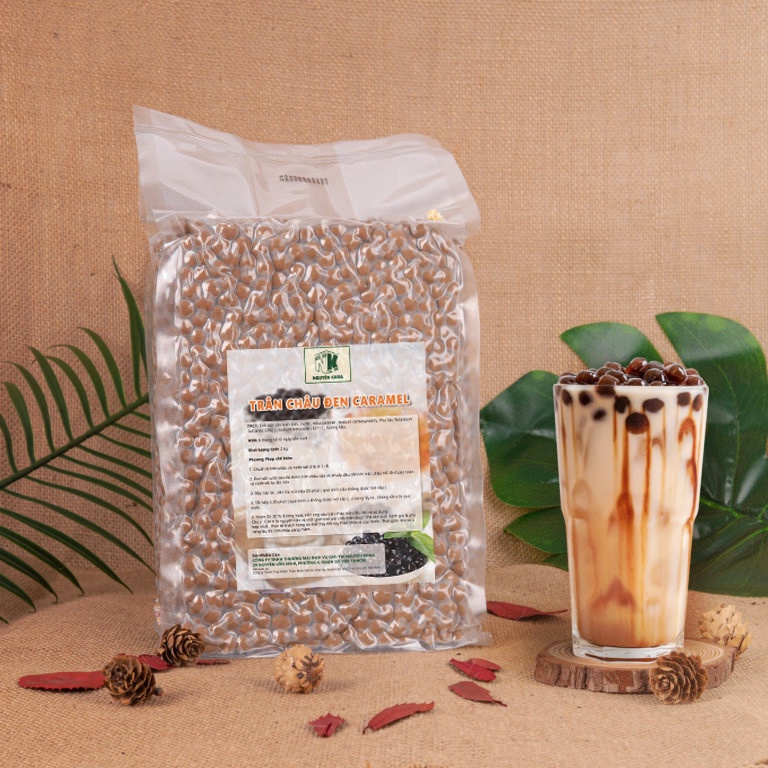 trân châu đen caramel nguyên khoa bịch 3kg- BẾP NGUYÊN KHOA