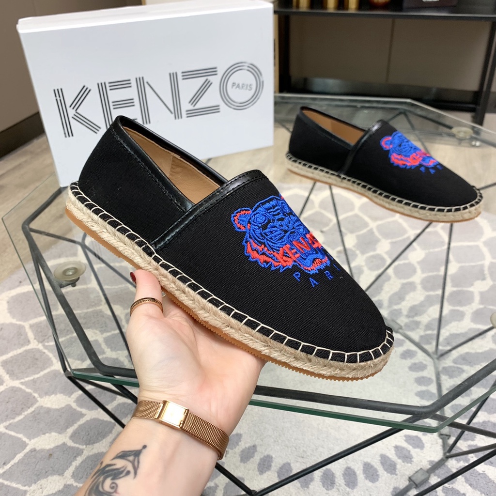 Giày đế cói nam da thật thời trang cao cấp Kenzo phong cách trẻ trung, cá tính