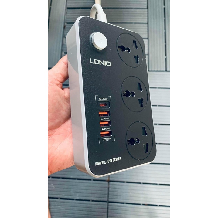Ổ Cắm Điện Thông Minh Kết Nối Wifi LDNIO SCW3451 - 4 Cổng Sạc USB - PD 30W - QC 18W - 2500W/SC3412 38W/SC5415