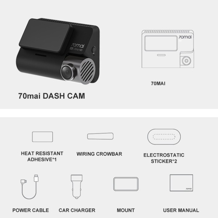 Sản phẩm  Camera hành trình ô tô Xiaomi 70mai. Phiên bản Quốc Tế cao cấp A500S - Bộ gồm Camera trước và Camera sau .. | BigBuy360 - bigbuy360.vn