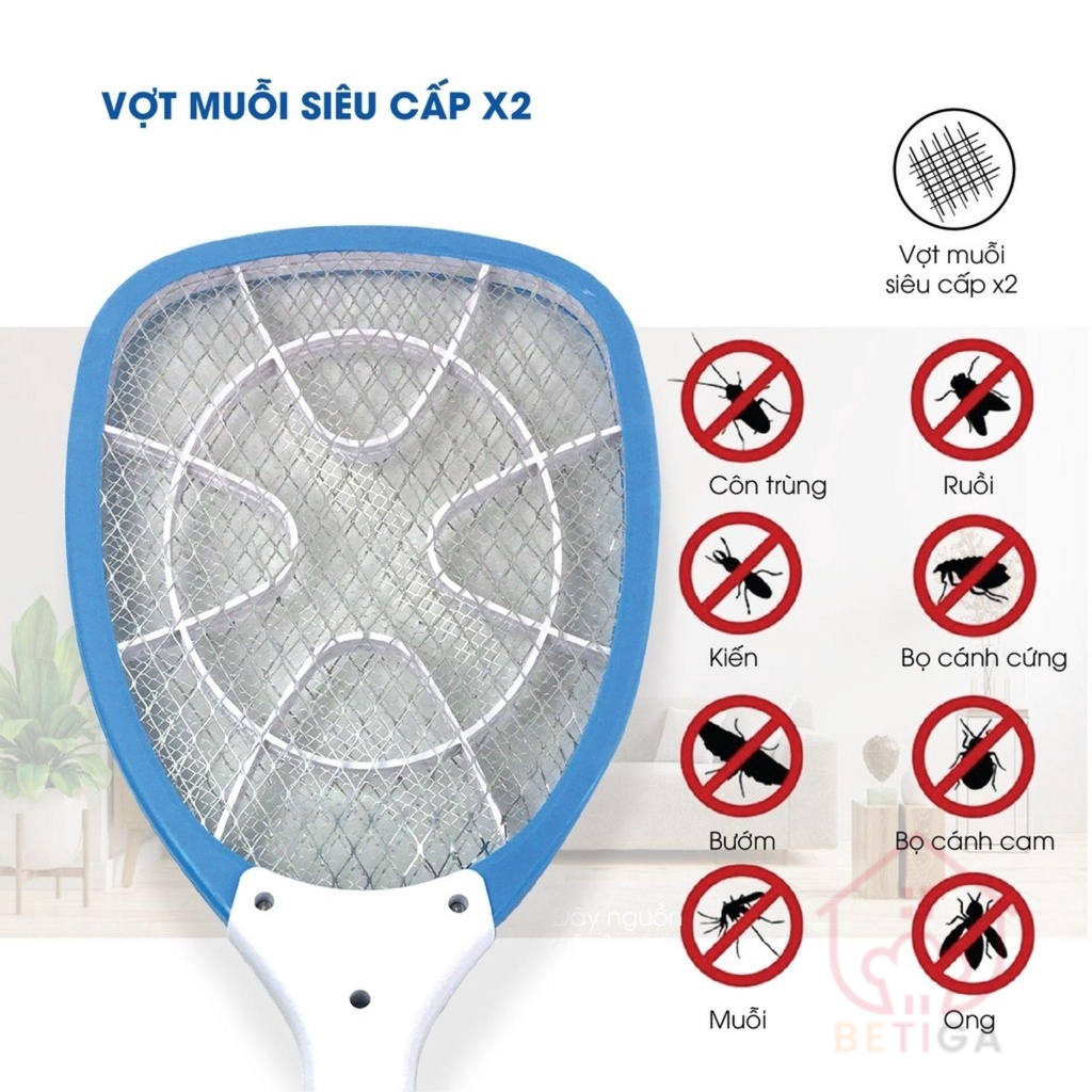 Vợt muỗi POVENA vợt muỗi siêu cấp x2, thời gian sử dụng 12h - PVN-MQ22