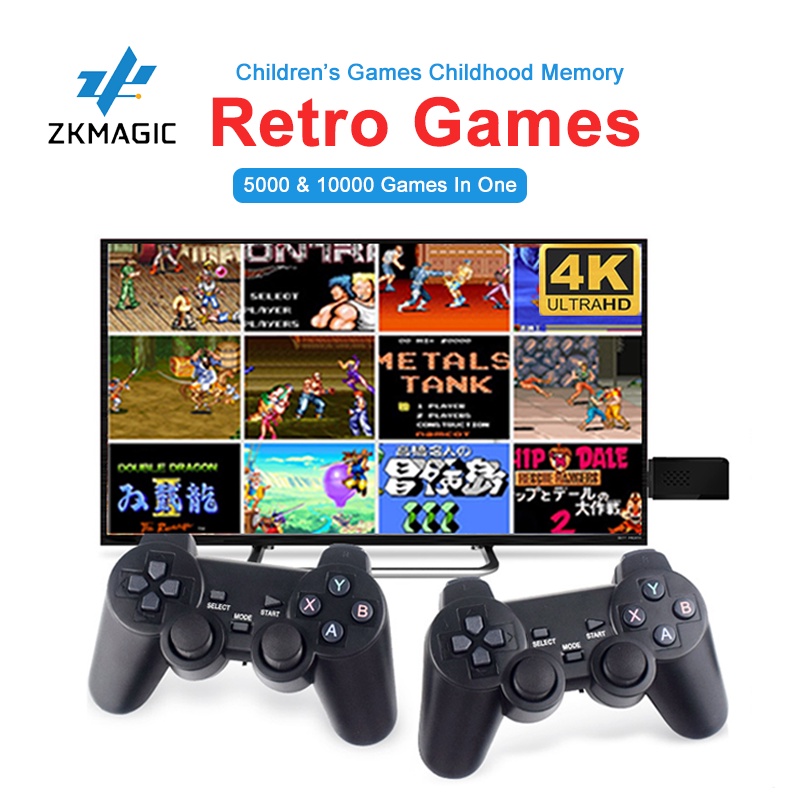 Trò chơi video Retro Bàn điều khiển trò chơi Stick Gamepad 2.4G Bộ điều khiển không dây đôi cho PS1 / FC / GBA 10000 tro