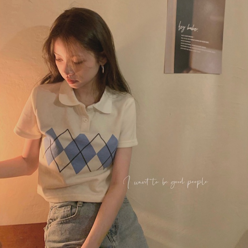 Áo polo IELGY dáng ôm ngắn thời trang cho nữ