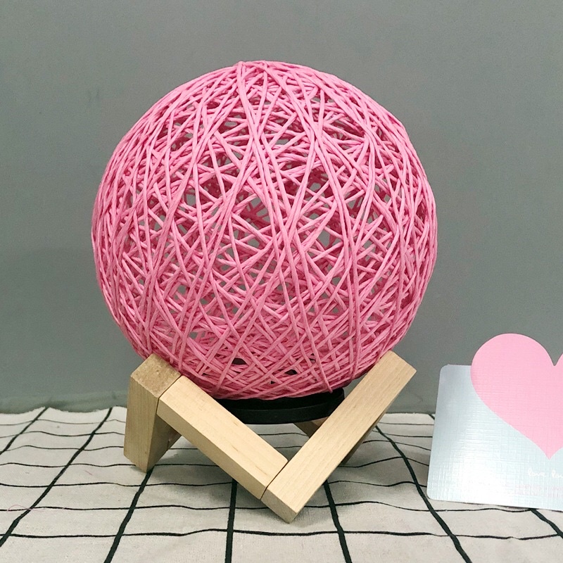 Đèn Ngủ Cầu Mây Đế Gỗ Để Bàn Cao Cấp Siêu Đẹp - Có Thể Chỉnh Độ Sáng Kèm Cap Sạc USB
