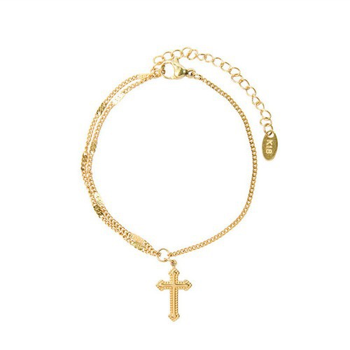 Lắc Tay Nữ Mặt Thánh Giá Titan Ko Đen TT 3285