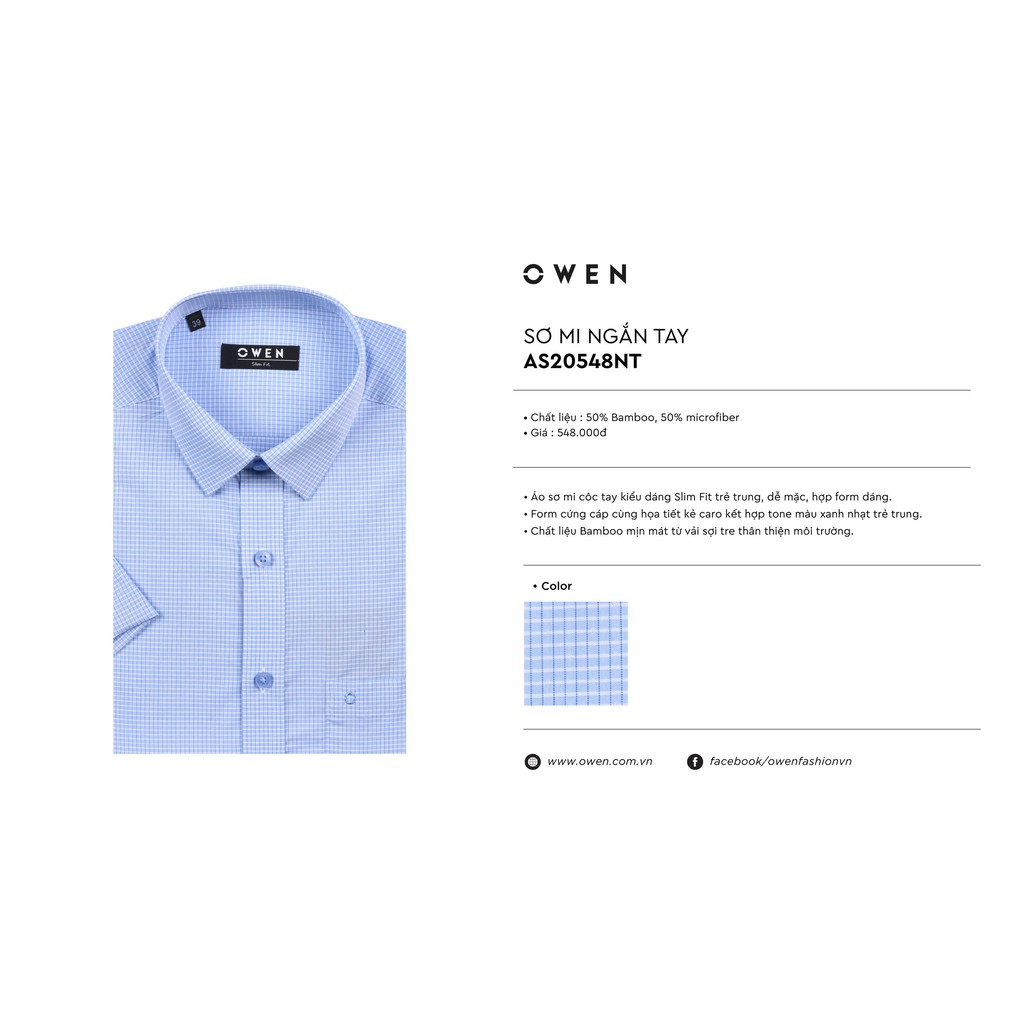 XẢ ÁO LẺ SIZE - Áo sơ mi Owen cộc tay 20548 size 38
