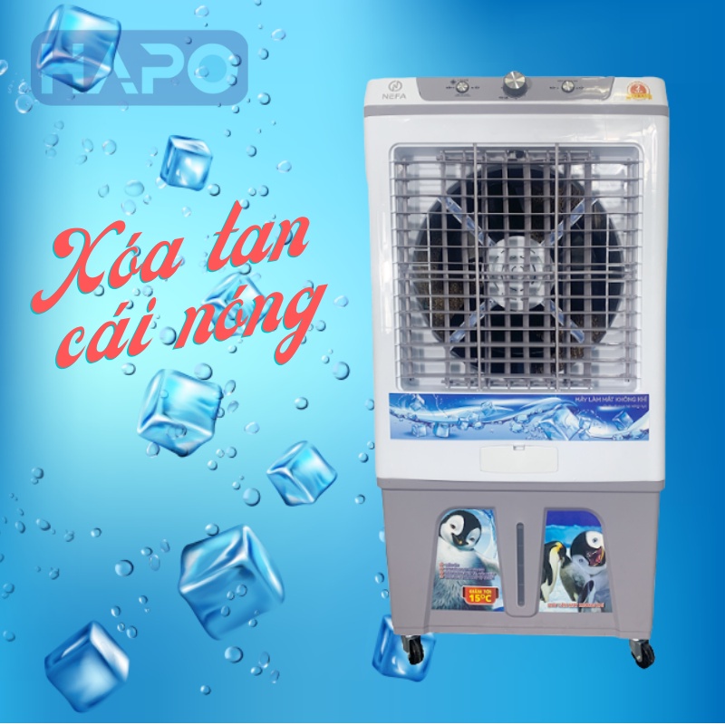Quạt Điều Hòa L8600-5C Giúp Làm Giảm Nhiệt Độ Không Khí, Quạt Hơi Nước Làm Bằng Nhựa ABS Siêu Bền NEFA