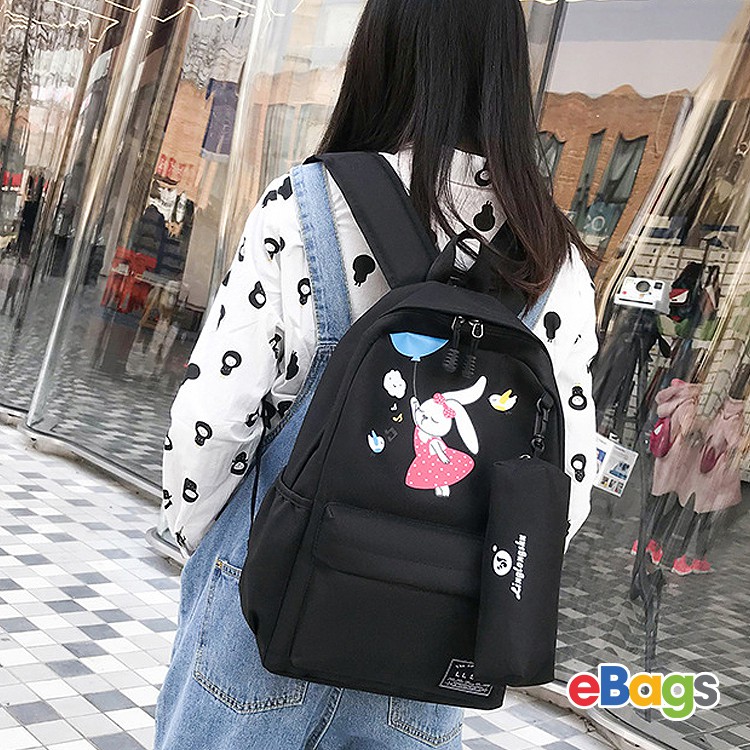 [ NEW ] Balo Nữ Đi Học Chị Thỏ Ngọc Xinh Xắn Kèm Túi Nhỏ BEB1406