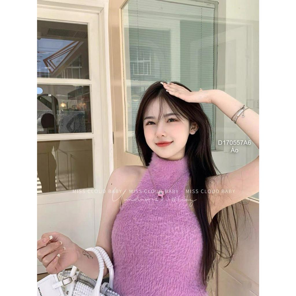 Áo kiểu cổ  yếm len lông hàng nhập!