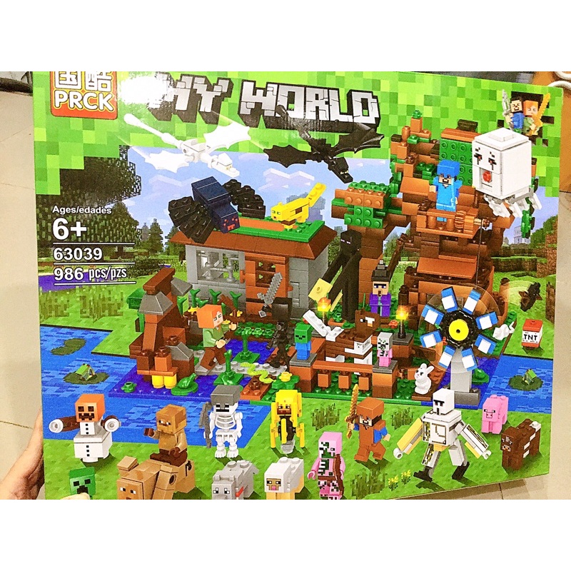 Xếp hình lego minecraft my world rồng đen và nông trại