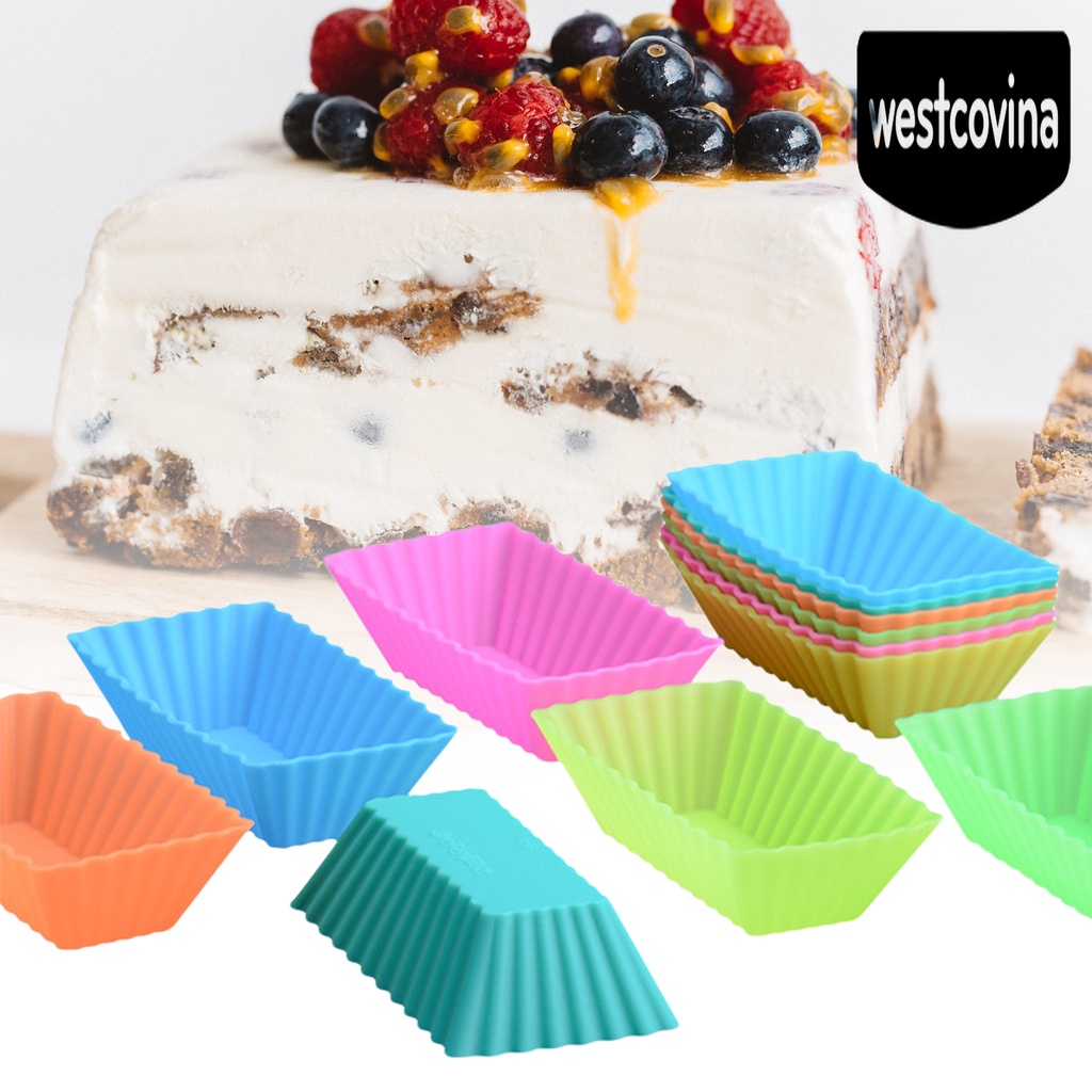 [Hot]☀ Cốc Silicone Làm Bánh Hình Chữ Nhật Có Thể Phân Hủy