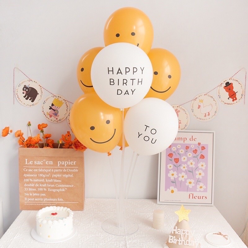 Set 5 bóng mặt cười trang trí sinh nhật Hàn quốc