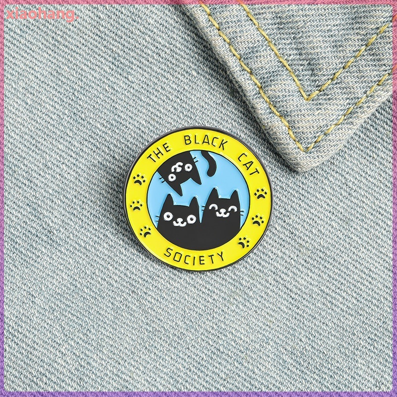 Huy hiệu cài áo hình mèo đen ngộ nghĩnh
