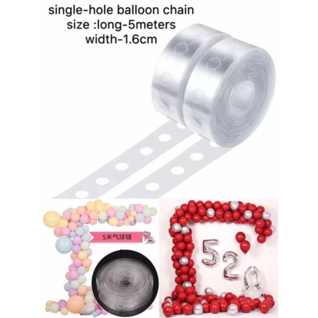 Dây Xích Đục Lỗ Đơn Dài 5M Dùng Trang Trí Bong Bóng DIY Cho Tiệc