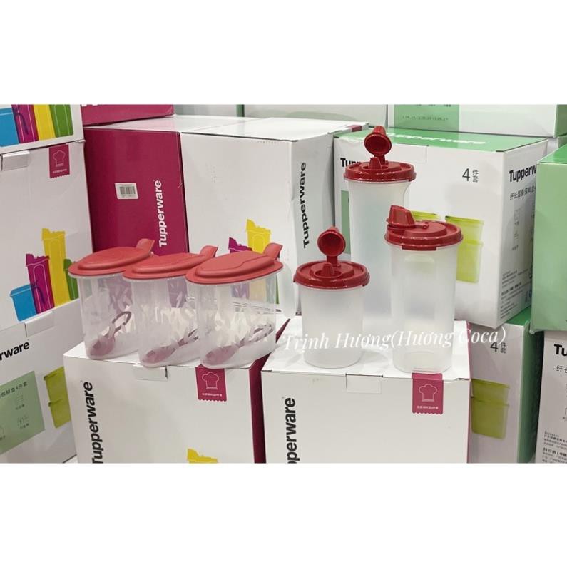 Bộ hộp đựng gia vị dầu ăn nước mắm chống trào chính hãng Tupperware có bán tách set
