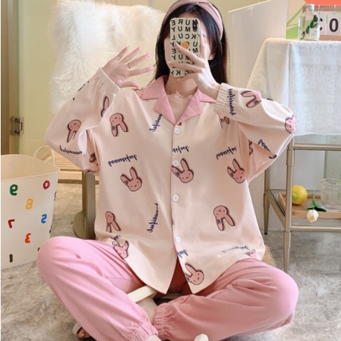 HÀNG SẴN_CÓ BIG SIZE_Bộ Ngủ Pyjama Dài Tay Korea Thu Đông