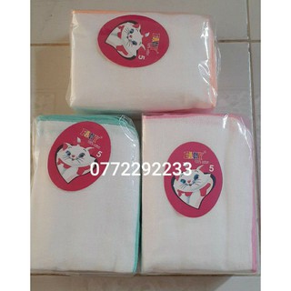 Khăn sữa vải xô viền cuốn biên 5,6 lớp (khổ hình chữ nhật)
