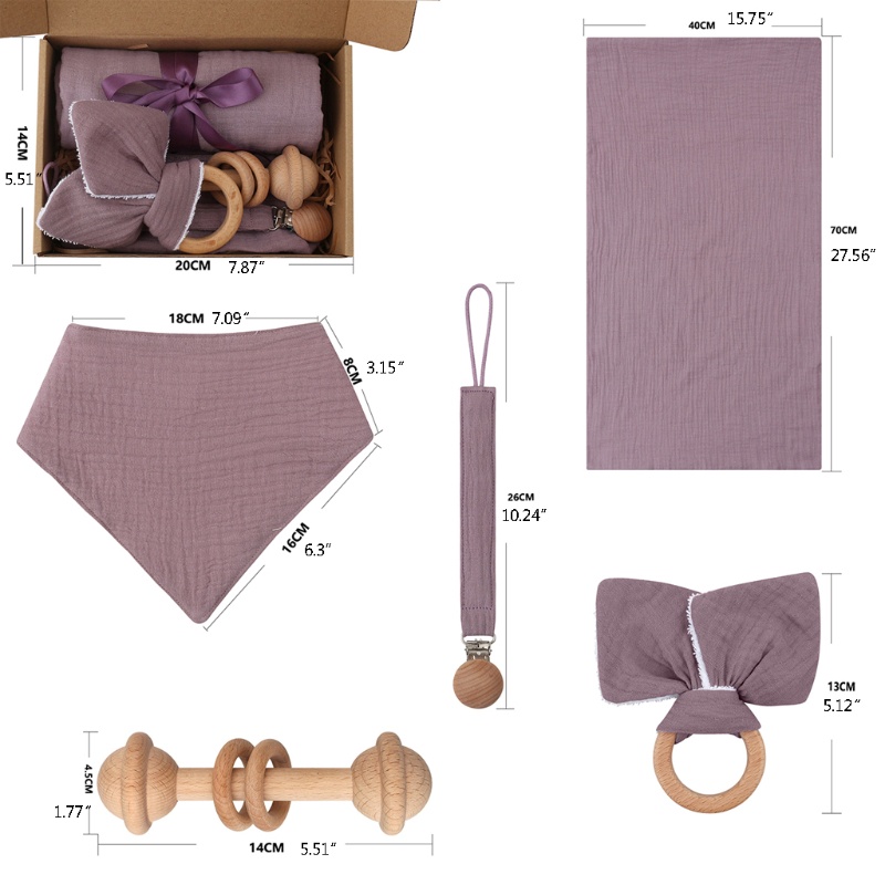 Set 5 Yếm Ăn Tam Giác Dễ Thương Cho Bé Sơ Sinh