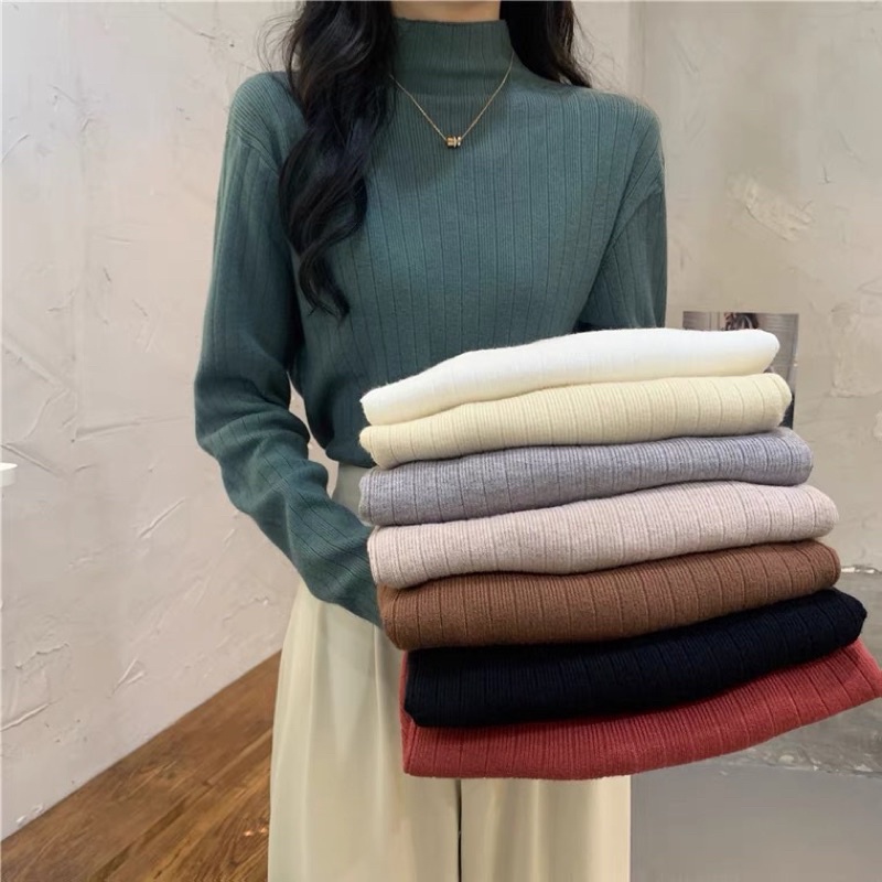 [CÓ SẴN+ẢNH THẬT] Áo len gân cổ lọ 3 phân chất siêu mịn mẫu thu đông 2021