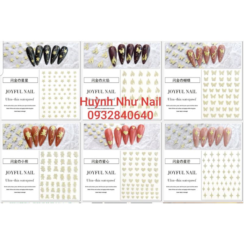 -STICKER DÁN MÓNG NHŨ FLASH MÀU GOLD