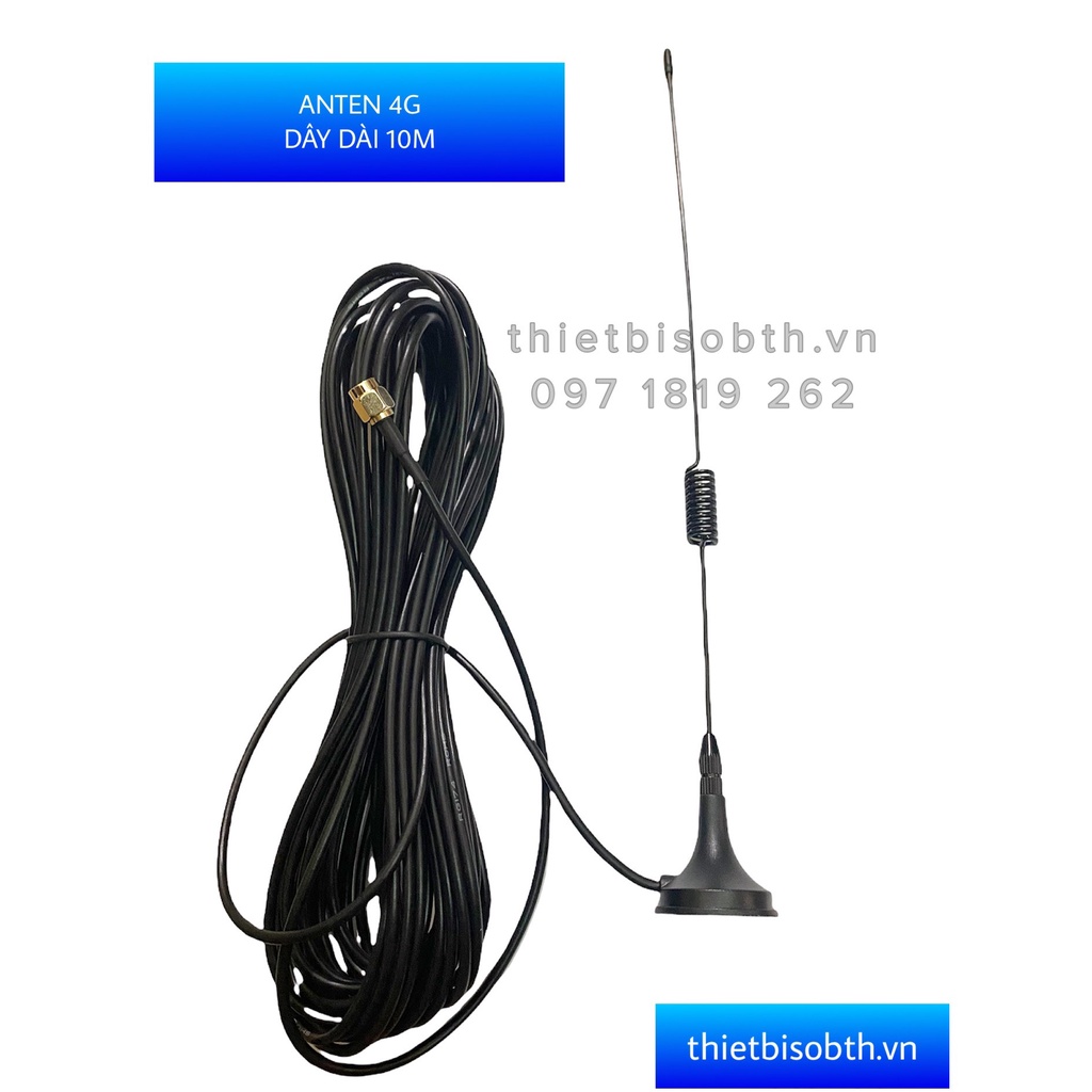 Anten thu sóng 3G/4G chuẩn SMA 15dBi thân 36cm cáp dài 10M
